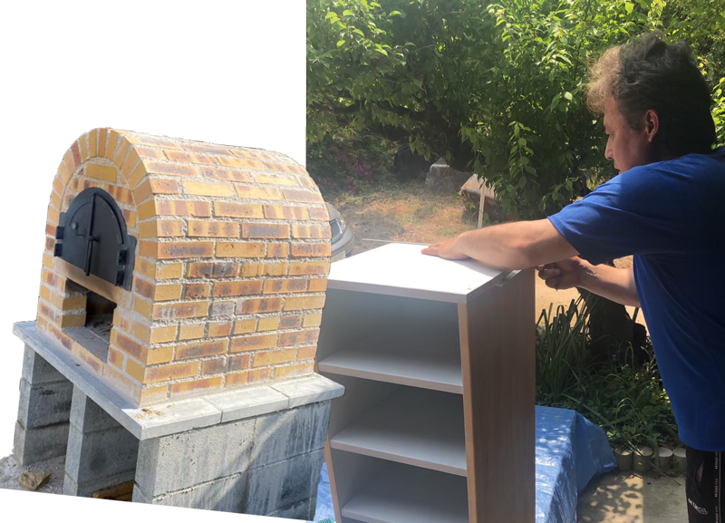 松岡社長自作ピザ窯の画像