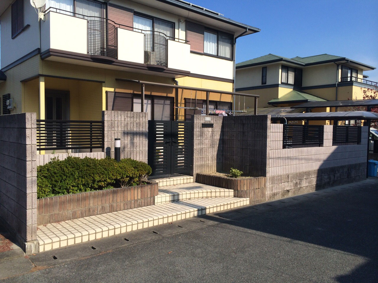 松岡建設ブロック塀施工画像