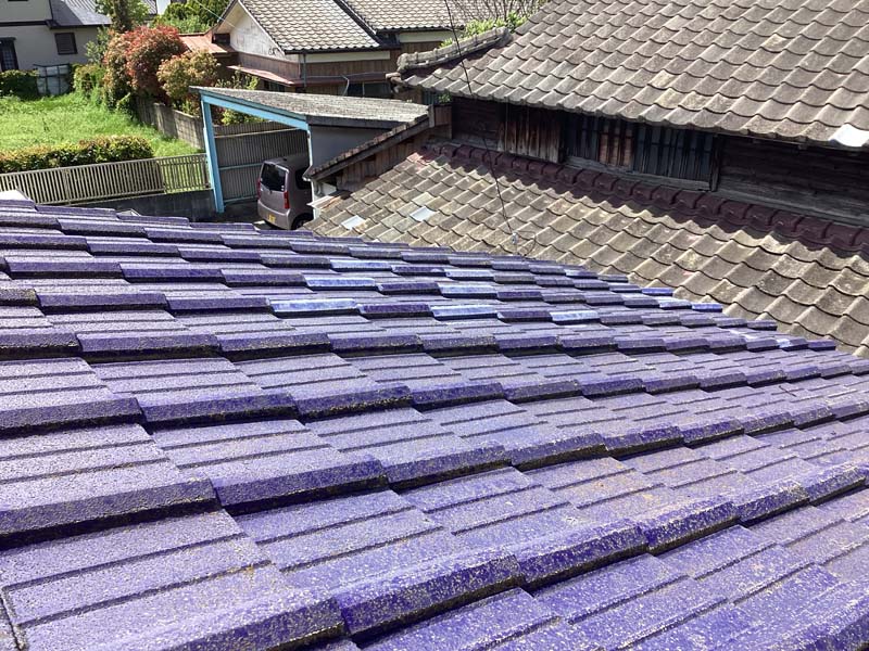 松岡建設瓦葺き替え施工中写真