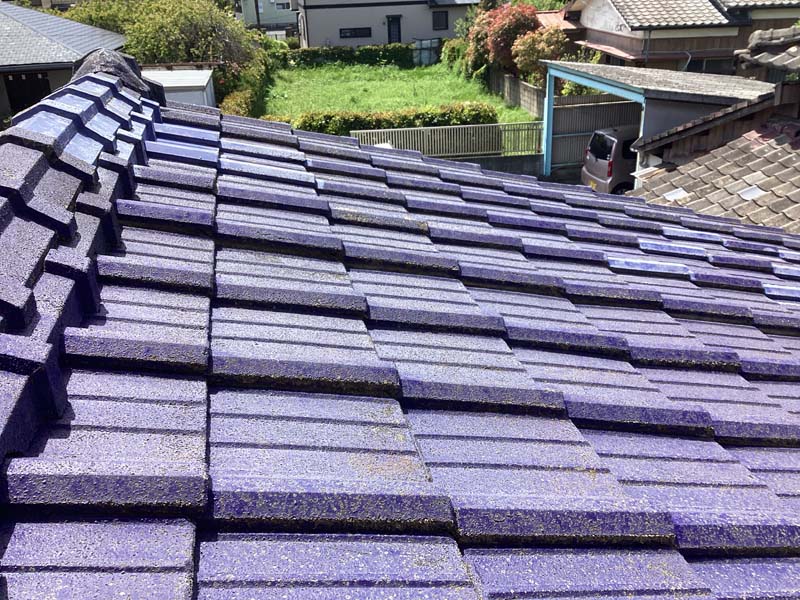 松岡建設瓦葺き替え施工中写真